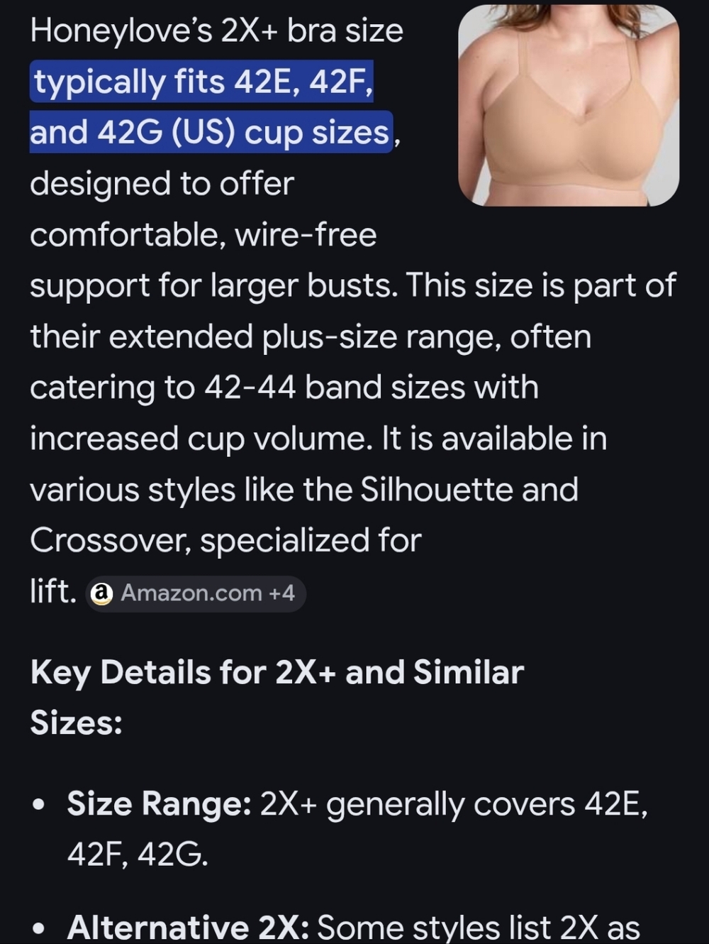 Honeylove Nude Crossover Bra 2x+ - Picture 5 of 12